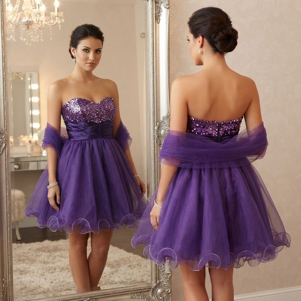 Dance queen Stunning Purple Sequin & Tulle size small Homecoming / Dress Wrap